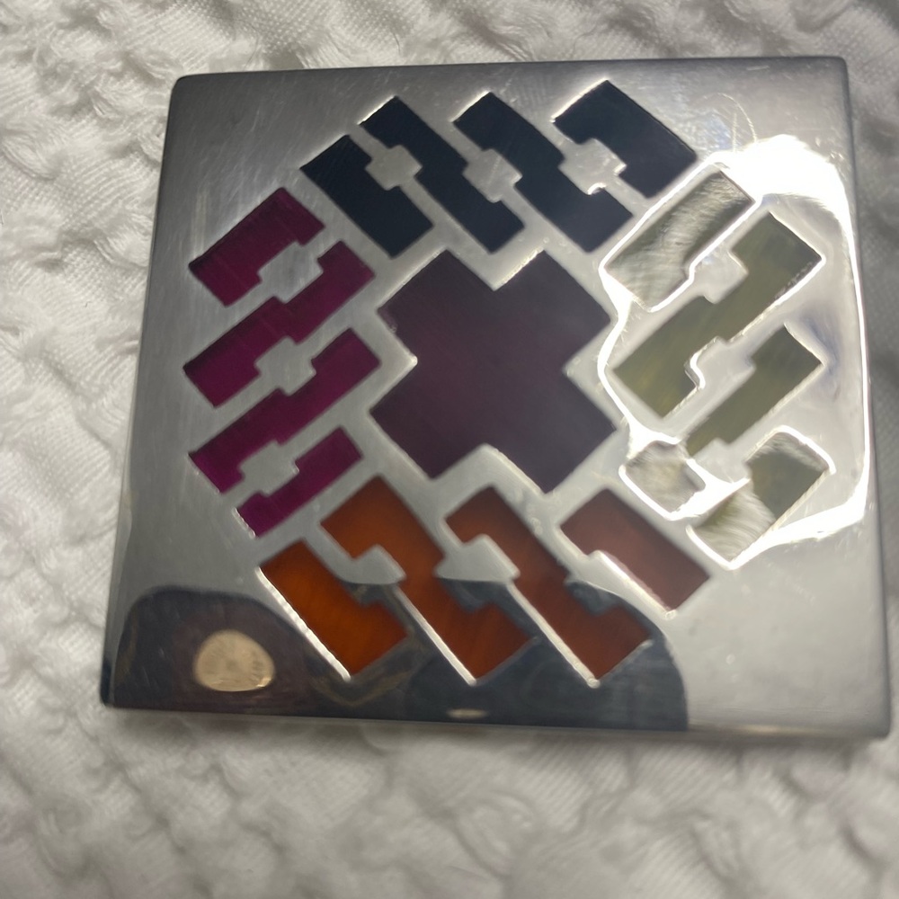 Mexican Sterling signed, very vintage piece, Multicolor Geometric Brooch